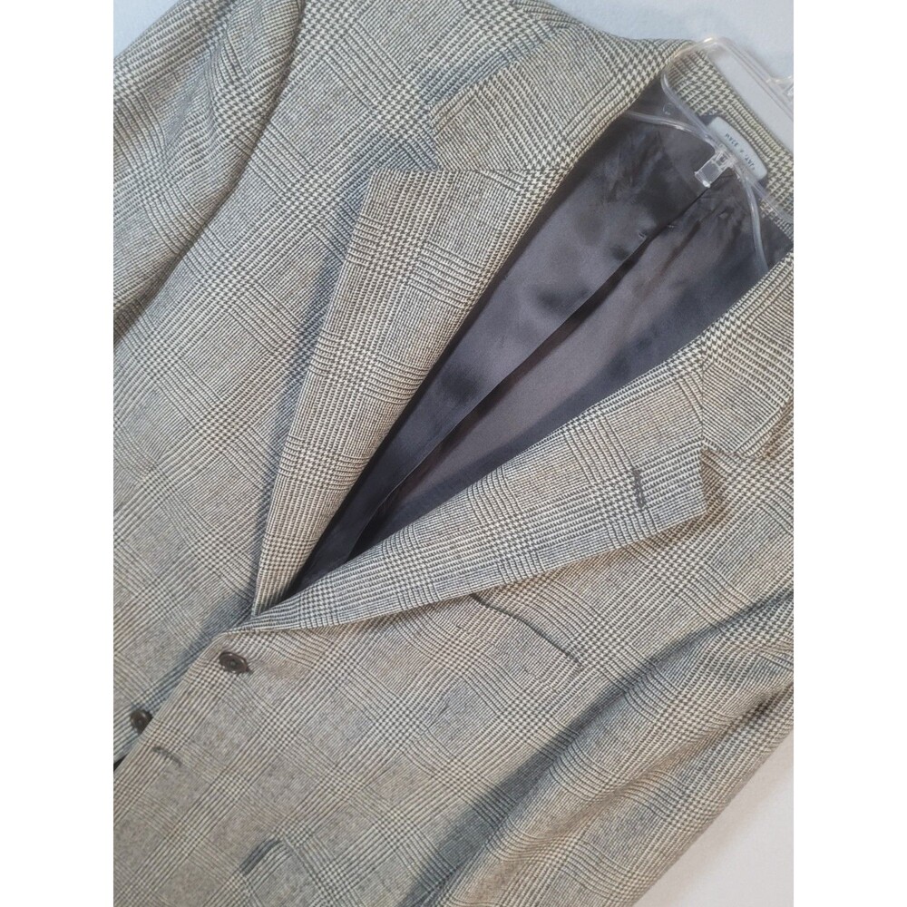 Brooks Brothers Loro Piana Blazer Mens 40R Rain System Wool Windowpane Plaid